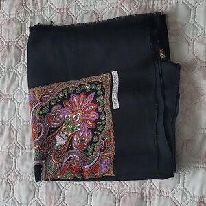 Luxurious Black and Multicolor Scarves Wraps